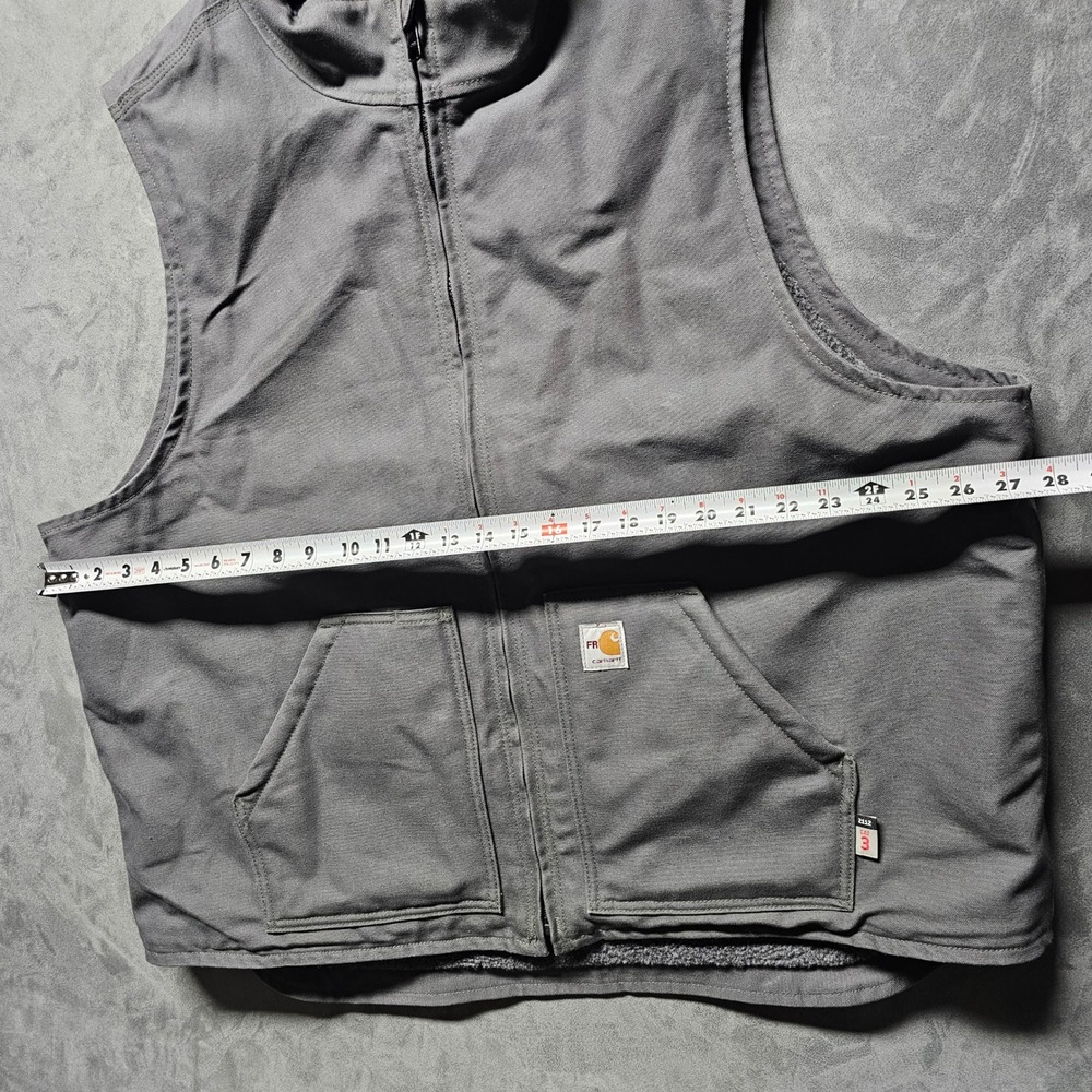 Carhartt FR Flame Resistant Sherpa Lined Mock Neck Vest Gray 2XL Tall CAT 3 - Picture 8 of 12